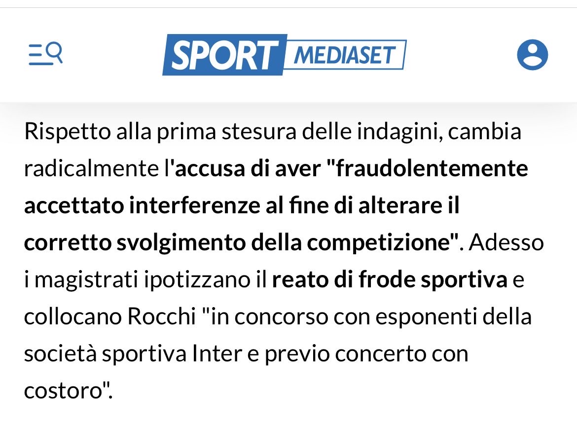 cassettanothanx's tweet photo. “In concorso con esponenti della società sportiva Inter e previo concerto con costoro".
Ma la squadra per cui tifa Infantino non è indagata. 🙃 https://t.co/1w0Pw4aAh2