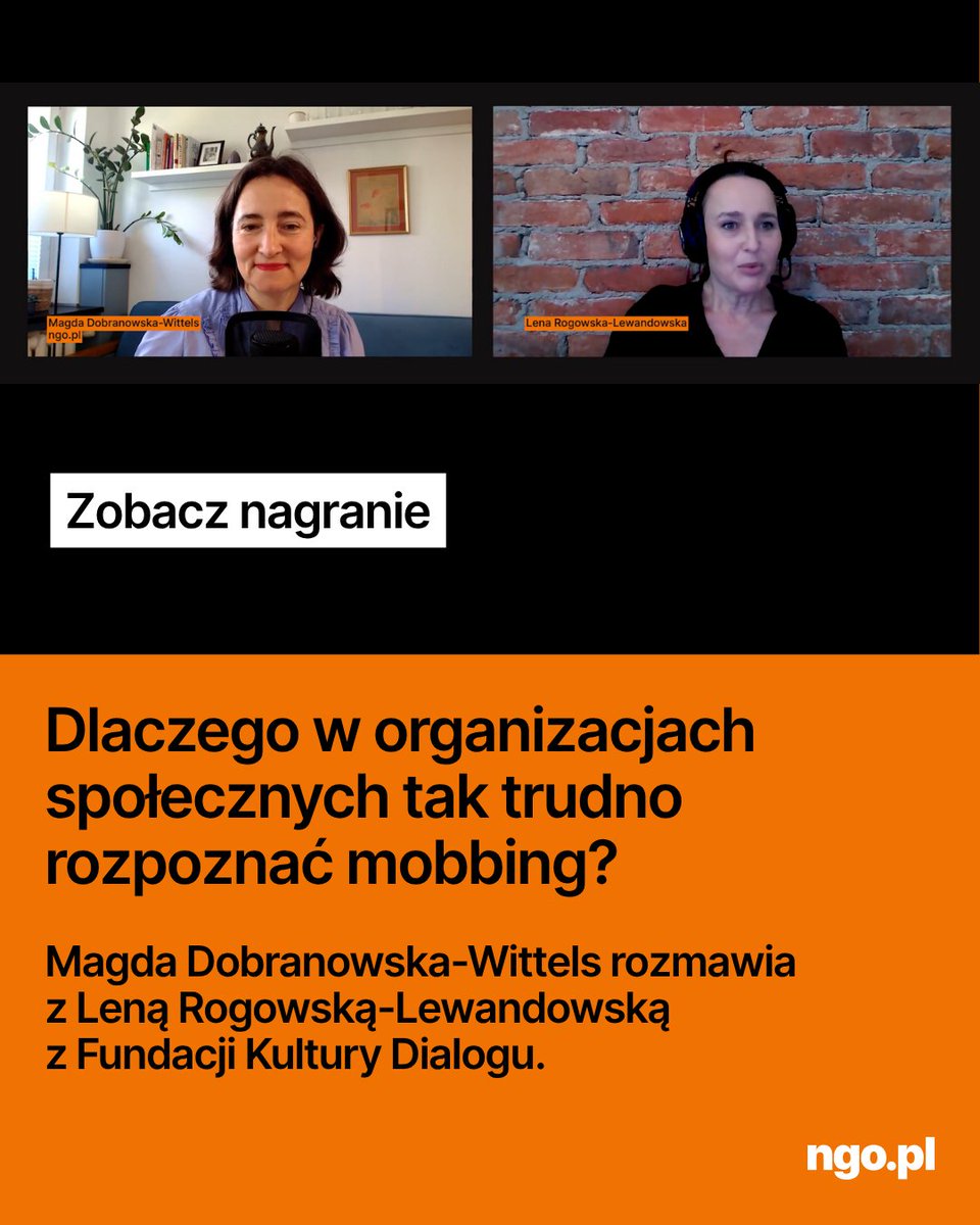 ngopl's tweet photo. Praca w organizacjach społecznych często opiera się na pasji, wartościach i chęci zmieniania świata. Co jednak zrobić, gdy przy realizacji szczytnych celów pojawia się opresja, a codzienne „dowożenie”  odbywa się kosztem ludzi? Rozmawiamy o mobbingu.
https://t.co/bLelR2tphF https://t.co/WnNsq6Rqf0