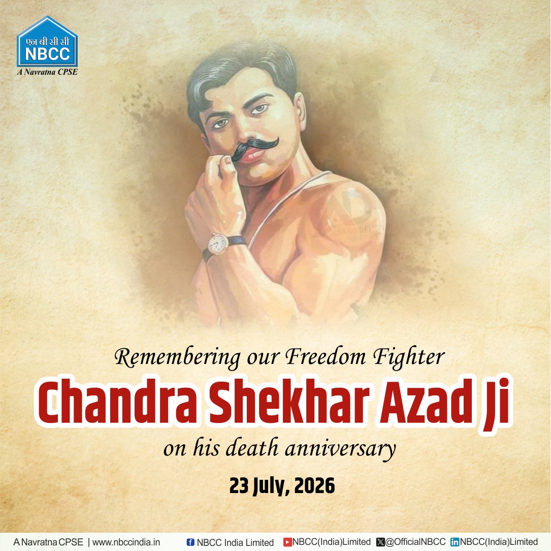 OfficialNBCC's tweet photo. #NBCC pays humble tribute to the great revolutionary Shaheed Chandra Shekhar Azad on his martyrdom day. His courage, sacrifice and patriotism will continue to inspire generations.

 Jai Hind!

#ChandraShekharAzad #RememberingOurHeroes https://t.co/btBCqKANaq