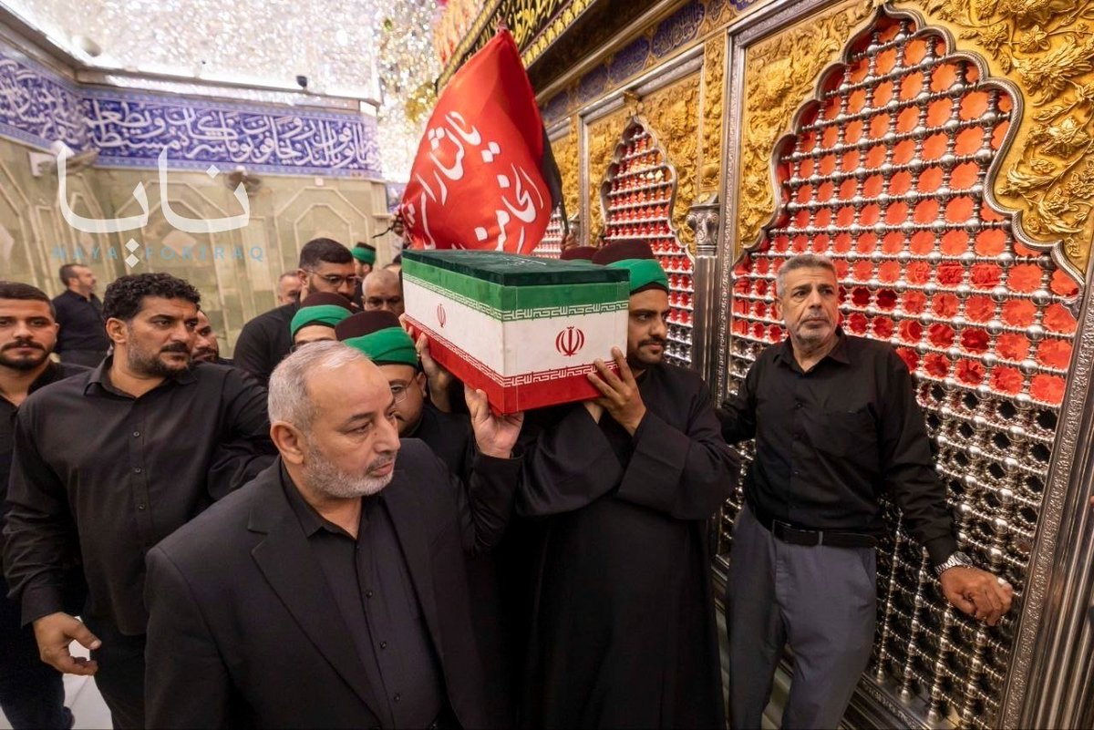 jacksonhinkle's tweet photo. The bodies of the family of the martyred leader of the Islamic Revolution are being carried around the shrines of Imam al-Hussein and al-Abbas. https://t.co/vT7gmFtJhr