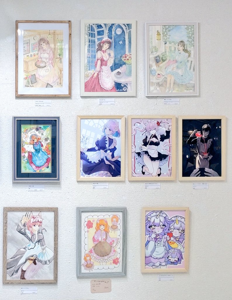 IYN02914016's tweet photo. 明日より19日までGallery IYNにて「Maid１グランプリ」を開催致します。

作家様たちが描く魅力溢れるメイドから来場者さんと、弊社LINE登録者の投票によりグランプリを決めさせていただきます！

皆様のお越しを心よりお待ちしております！

※月〜水は休み

展示風景vol.3

#IYN  #イラスト #メイド https://t.co/sQPs1uywMV