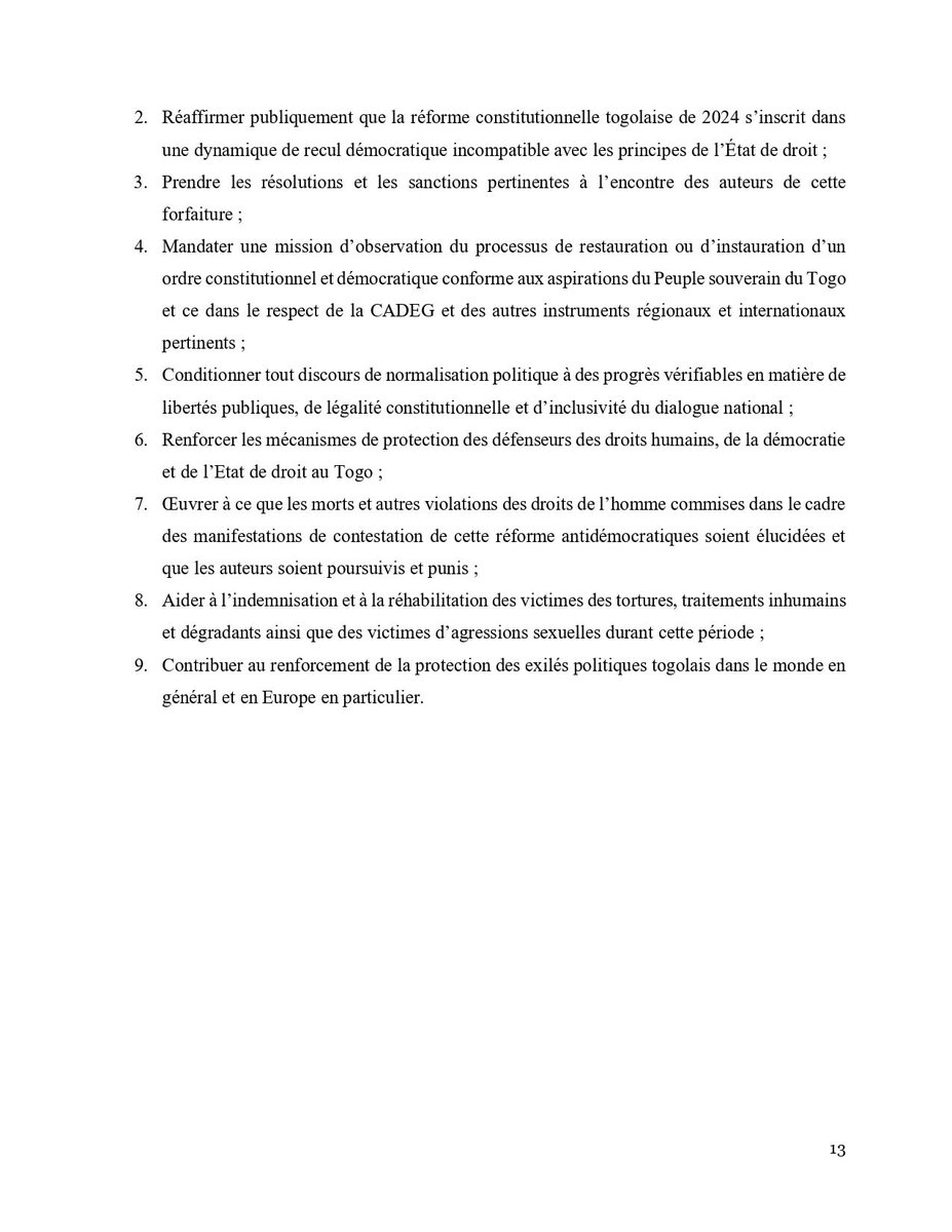 BibiPacome's tweet photo. 🇹🇬 LETTRE OUVERTE CITOYENNE #Togo

13/24

@Refugees @UN_HRC @UN @antonioguterres 

#TouchePasAMaConstitution
#SansNousConsulter
#FaureMustGo
#FreeTogo https://t.co/y5vvnD0dCg