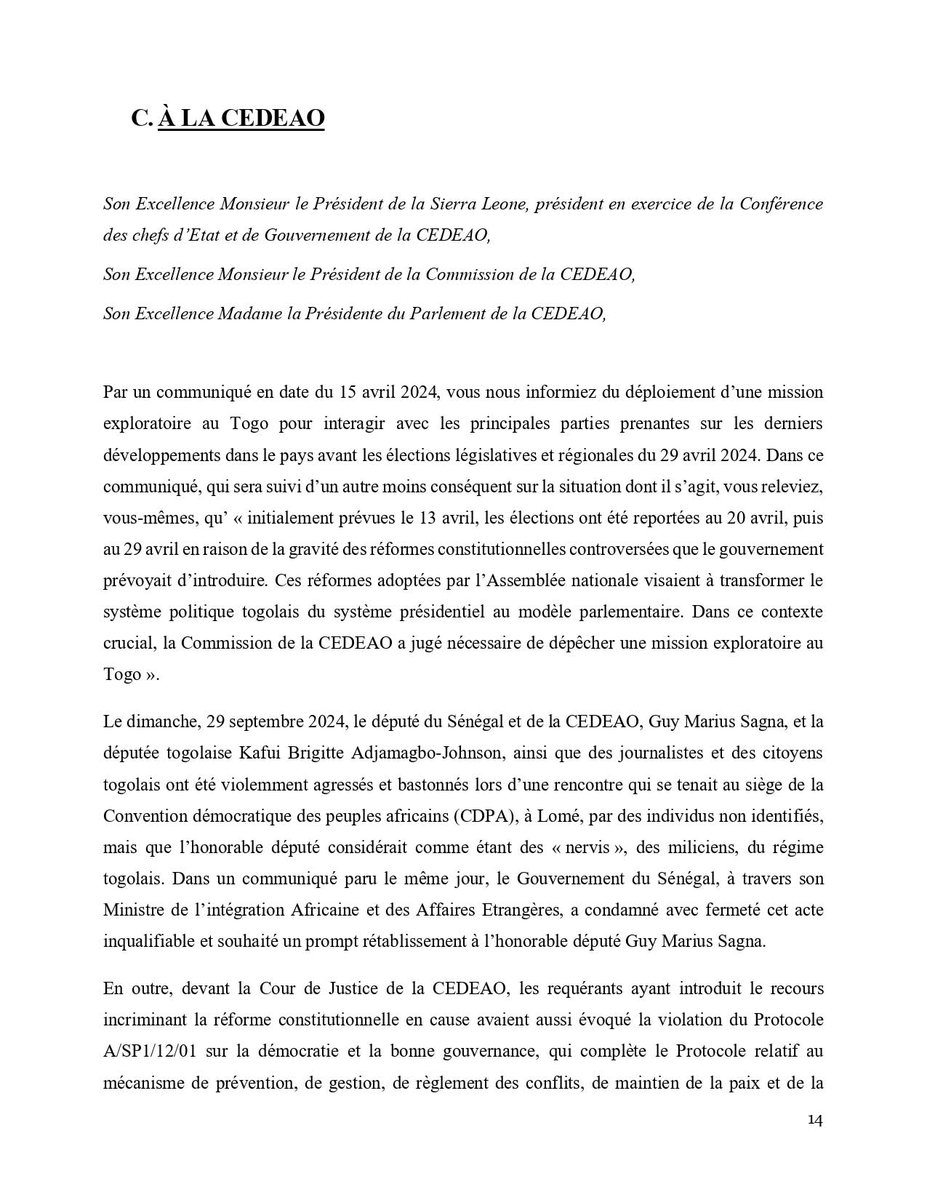 BibiPacome's tweet photo. 🇹🇬 LETTRE OUVERTE CITOYENNE #Togo

14/24

@ecowas_cedeao  

#TouchePasAMaConstitution
#SansNousConsulter
#FaureMustGo
#FreeTogo https://t.co/P2wfnJOXOi