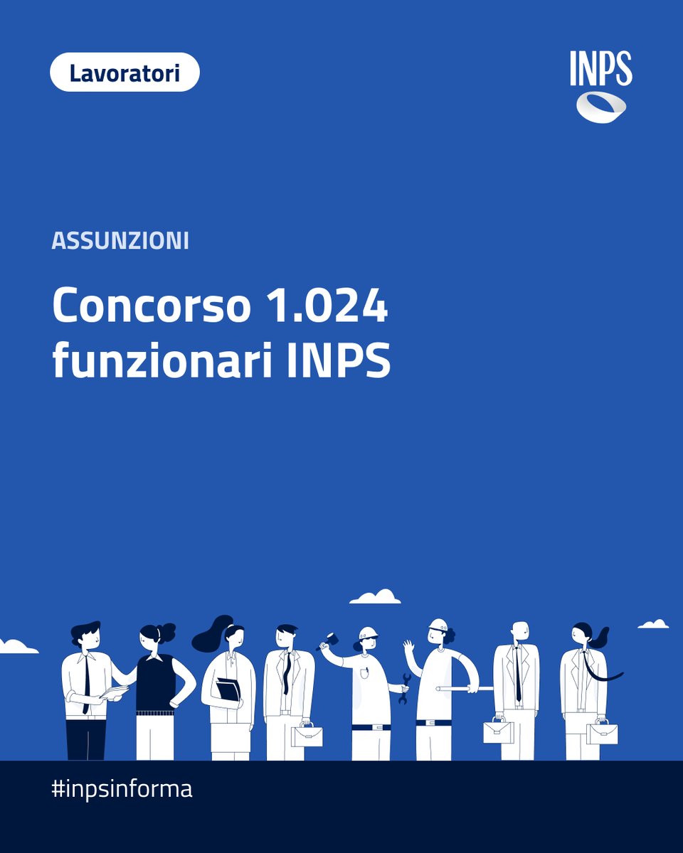 INPS_it's tweet photo. Concorso pubblico per l’assunzione di 1.695 funzionari. La domanda di partecipazione deve essere presentata tramite il Portale inPA
👉🏻https://t.co/uQ1gYU1Obq 
Inps Informa https://t.co/aojXJa3yrI