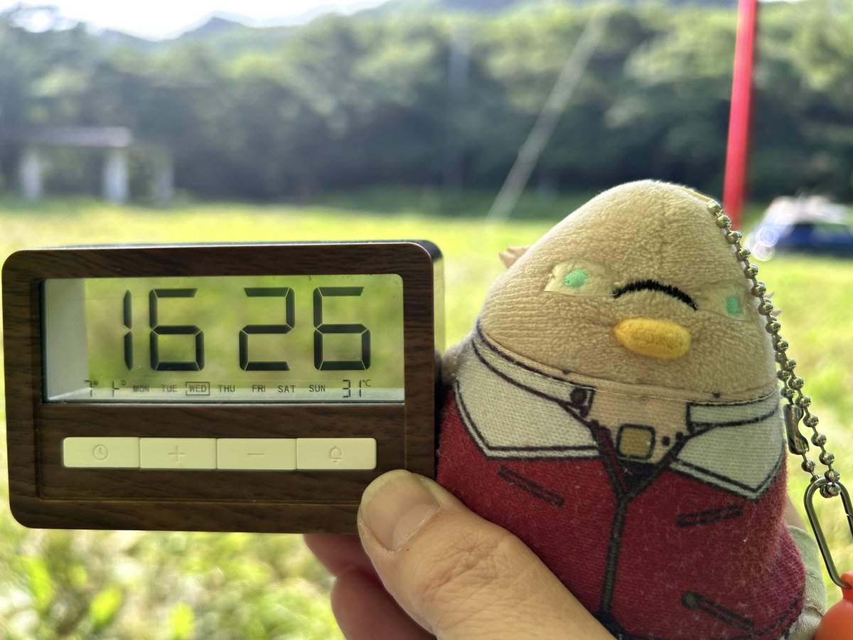 mad_uribo's tweet photo. あれ？暑いからこっちに来たのに???
🐤暑いﾁﾞｭ～ﾝ🥵
日陰はヒンヤリするんだけどねぇ。まぁ日が落ちたら涼しくなるよね
 #タイバニキャンプ部 #ぬいキャン https://t.co/MgNsyukT9p