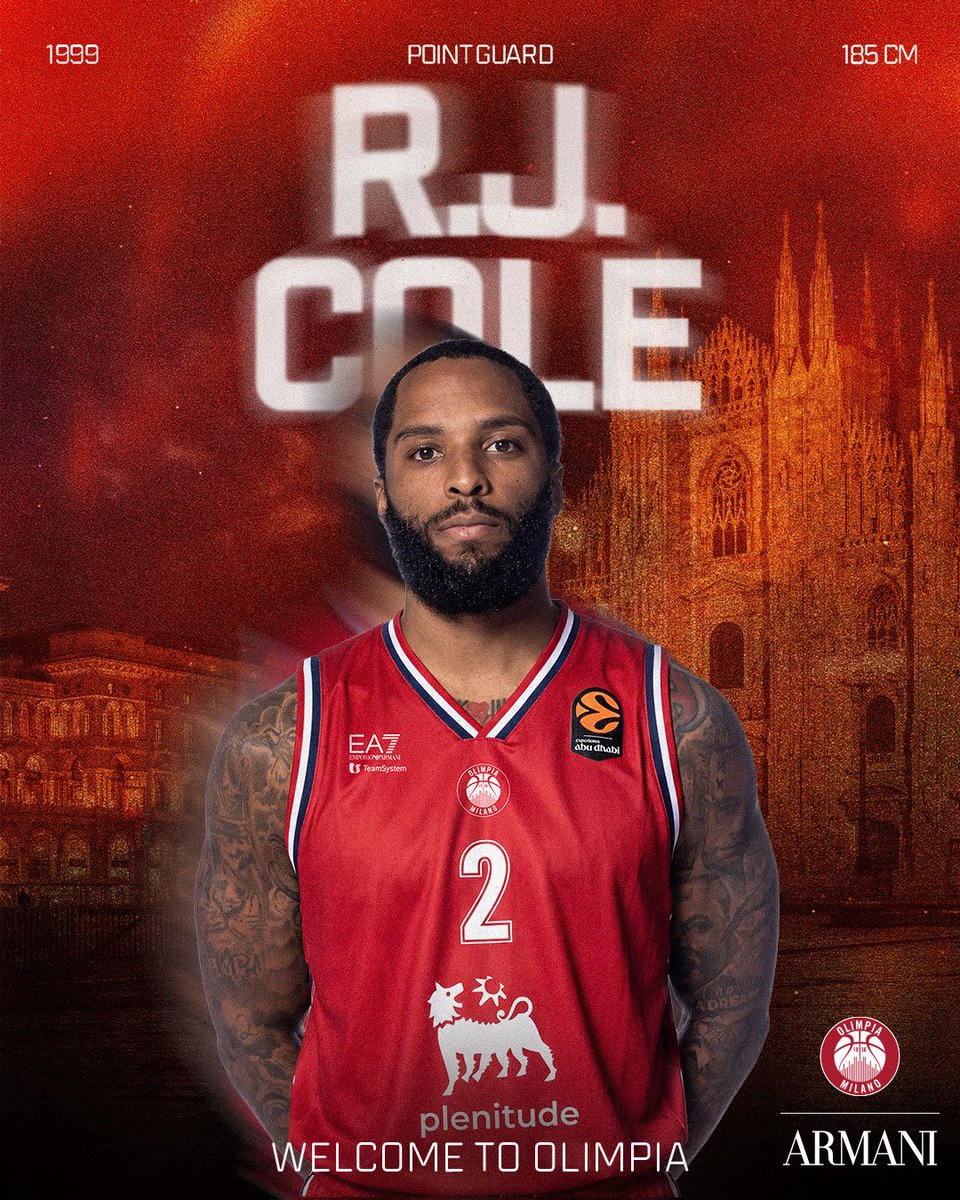OlimpiaMI1936's tweet photo. LET HIM COOK 👨🏻‍🍳🏀🔥
WELCOME TO MILANO, RJ COLE 🤍❤️

🇮🇹 | Comunicato ufficiale 👉🏻 https://t.co/TTjuXEYKeV
🇬🇧 | Official statement 👉🏻 https://t.co/PJr8SgpF0L

#ForzaOlimpia https://t.co/ANtsAu8Tni