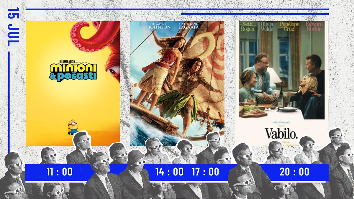 KinoBezigrad's tweet photo. SREDA! - VSI V KINO: VSTOPNICE po 4,40€! #spored👇
11.00 - Minioni in pošasti 🍌
14.00 - Vaiana 🌊
17.00 - Vaiana 🌊
20.00 - Vabilo 👀 https://t.co/hEBRsVhr1z