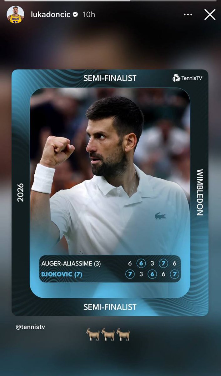 Premier99999's tweet photo. Luka Dončić je imao poruku za Đokovića posle epskog četvrtfinala Vimbldona https://t.co/gaVeTkQavt