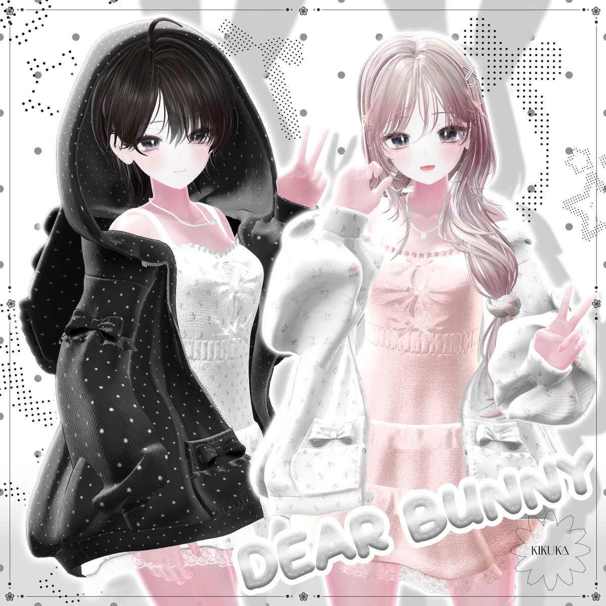 KKIKUKAA's tweet photo. ❀•°  ──  °•❀
KIKUKA 新作

🤍🐰Dear Bunny🐰🤍

RTキャンペーン💟

7/10(金) 17:00 発売開始！

🔗https://t.co/Dmx1QxYIpS

このポストを RT＆フォロー してくださった方の中から、抽選で5名様にフルセットをプレゼントいたします！

【16対応アバター】
Shinano / Lumina / Milltina / Manuka / Milfy / Eku / Chiffon / Chocolat / Lime / Airi / Sio / MAYO / Rurune / Mizuki / Misaki / Linne

当選者発表: 7/13(月)
BOOTHの「スキ💕」150個ごとに当選者を1名追加！

うさ耳フードと小さなパターンがポイントの衣装です！
カジュアルでガーリーな雰囲気が魅力のデザインです。

現在、BOOTHにてページを公開中です！ 
詳細なルック画像は、ぜひ下記のショップリンクからチェックしてくださいね🤍🤍

❀