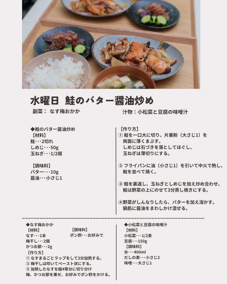 copi_gohan's tweet photo. 水曜日：定番鮭のバター醤油
醤油とバターだけなのに、なんでこんなにおいしいの？ってやつです。「結局これがおいしい」今回はしめじも足してボリュームアップ🍄隙間で副菜のナスも焼いたら絶品でした🍆
ちなみに鮭はこれ🐟プライムセールで安くなってる！！
https://t.co/KNj5GgINXf https://t.co/ChbHHoQvRE