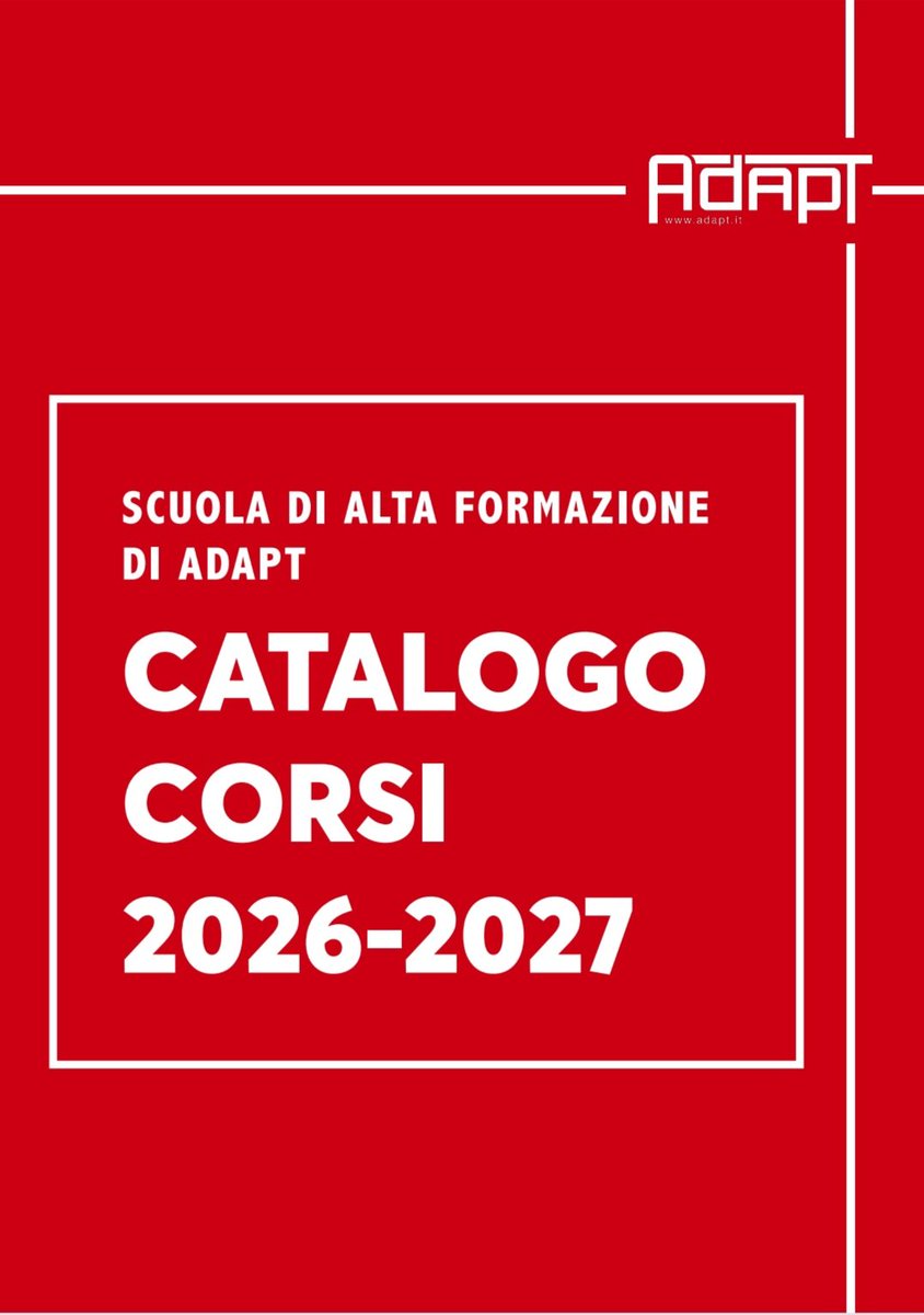 adaptland's tweet photo. È online il Catalogo Formativo ADAPT 2026-2027
Una proposta di percorsi dedicati ai temi del lavoro, delle risorse umane e delle relazioni industriali.
Sfoglia i nostri corsi a calendario oppure progetta una formazione su misura per la tua organizzazione
https://t.co/TZGQS5jEOP https://t.co/0EEl9jNx01