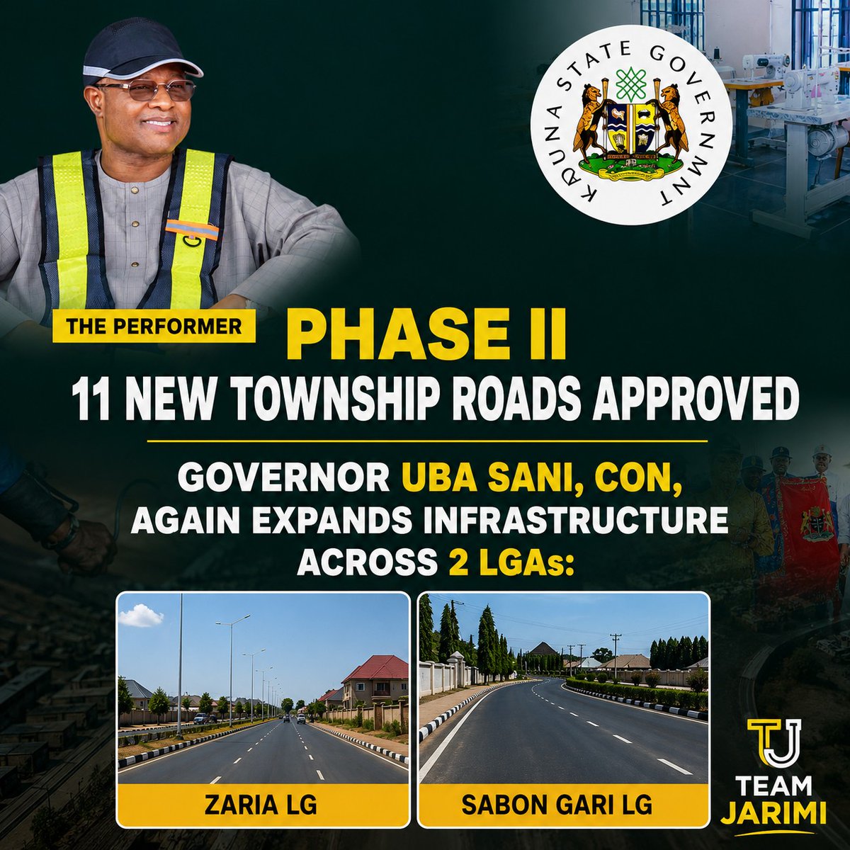 HonJarimi's tweet photo. Breaking: Kaduna State Executive Council Approves 11 New Township Roads for Zaria &amp; Sabon Gari (Phase II) https://t.co/5DzlJ1Duyw