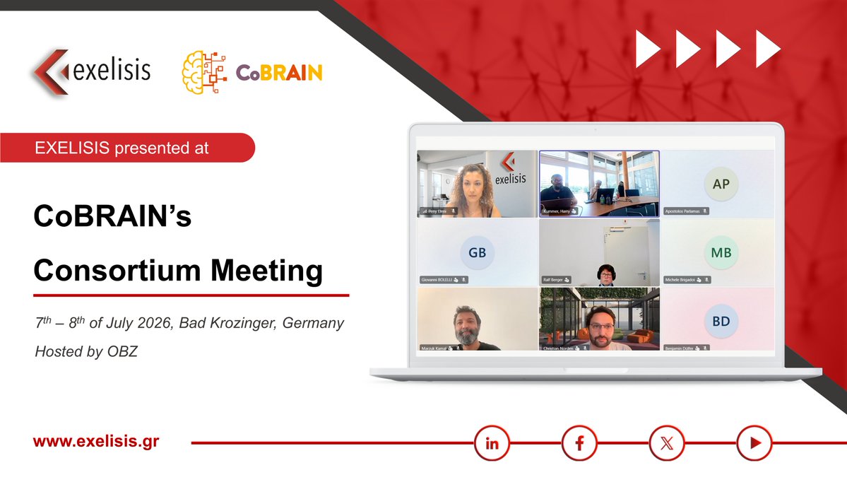 exelisis's tweet photo. 🤝The @CoBRAIN_P partners have gathered at the premises of #OBZ 🇩🇪, discussing the project's latest achievements & planning the next steps. We presented the latest progress📊, highlighting key #dissemination, communication, exploitation & stakeholder engagement activities. https://t.co/EyHXMP7sWw
