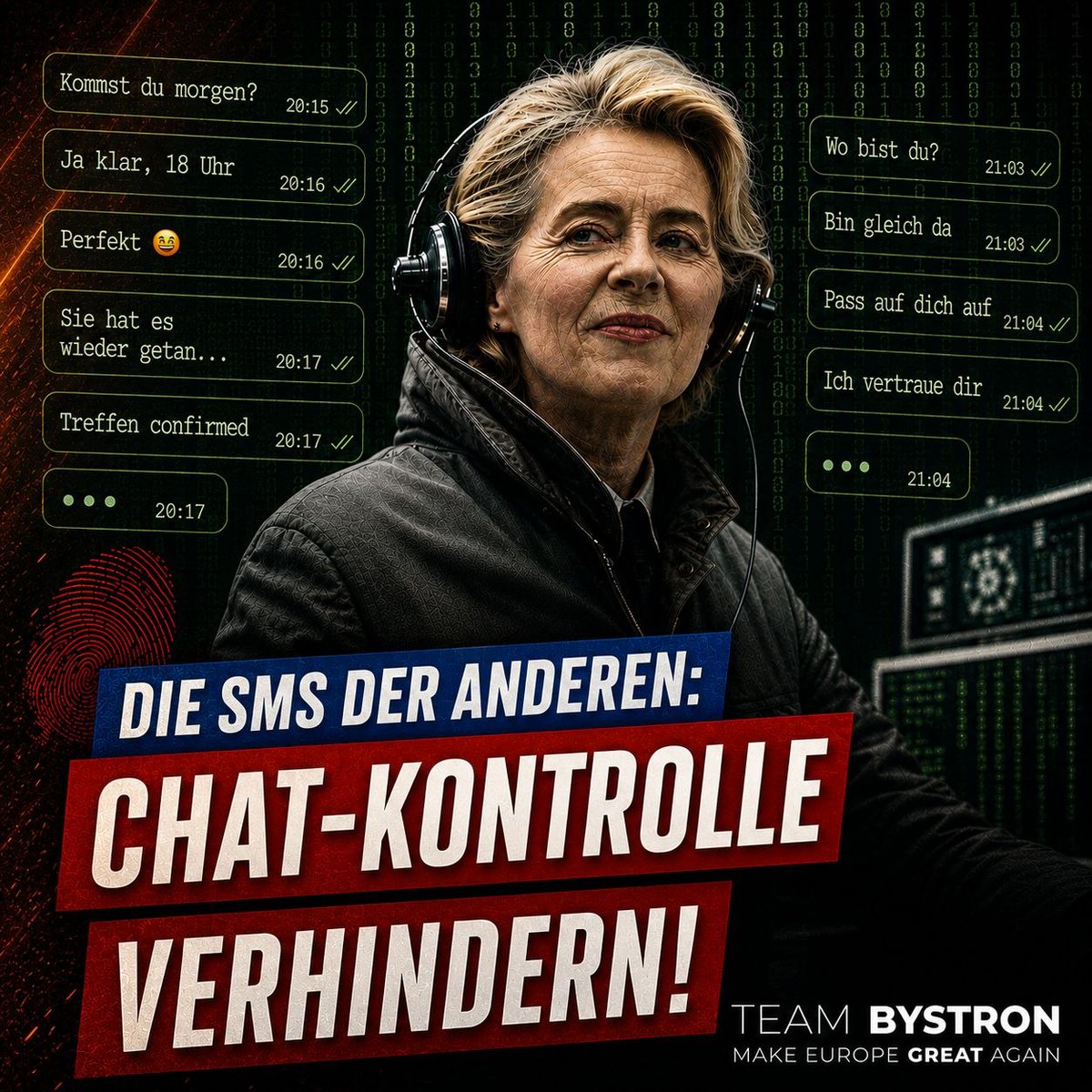 PetrBystronAfD's tweet photo. Skandal im EU-Parlament!

Nachdem die Chatkontrolle im März abgelehnt wurde, soll sie jetzt per Eilverfahren durchgepeitscht werden. Metsola & Co. ignorieren einfach die Mehrheit und schieben die Massenüberwachung unserer privaten Chats durch die Hintertür.

Kindesmissbrauch als Ausrede für den gläsernen Bürger!

Das ist kein Kinderschutz – das ist der Überwachungsstaat.