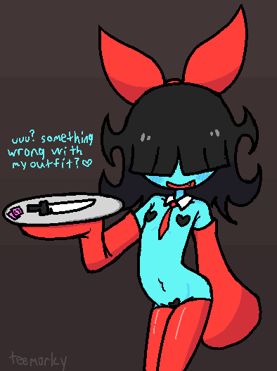 tesmorgugaguh's tweet photo. aqua in reverse bunny suit !! https://t.co/GCEuK8EZ7Q