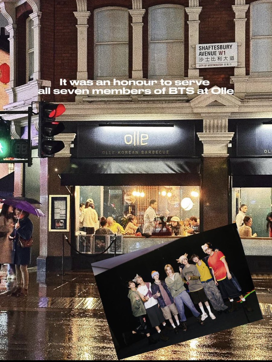 kookmindailys's tweet photo. all the members went to Olle London for dinner yesterday, the same place Jikook went to back in 2019 🥹 https://t.co/HkD4m9miVX