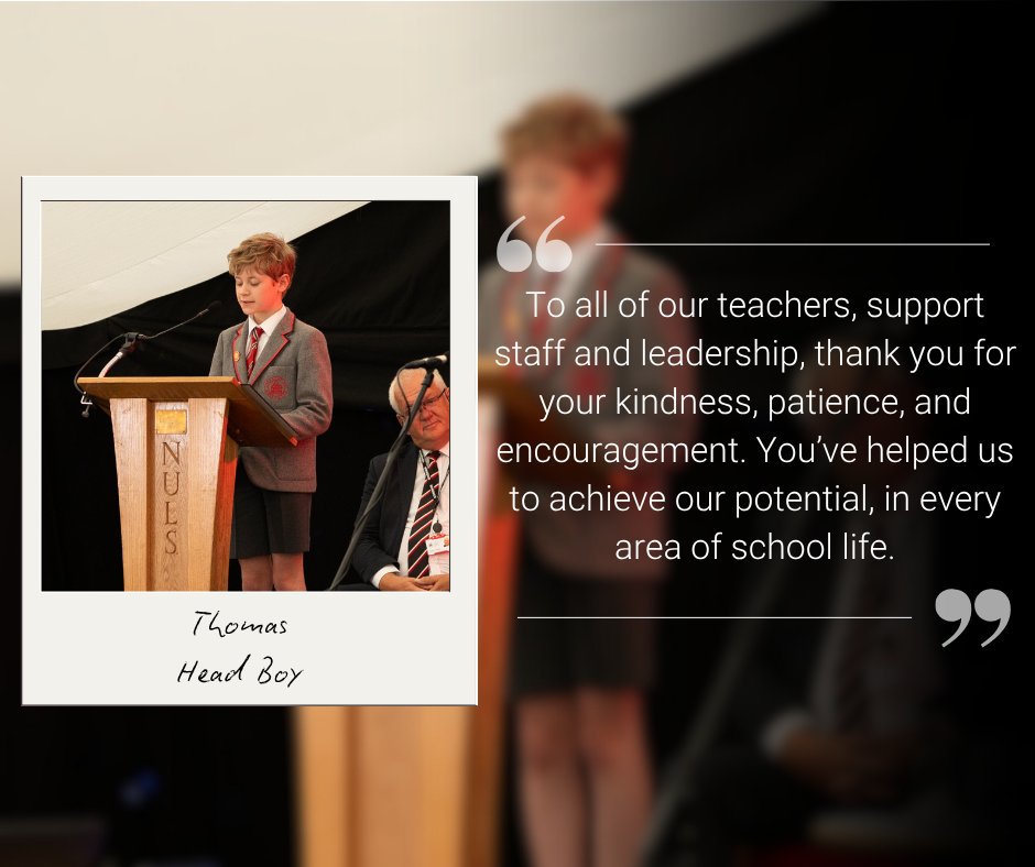 NULS_Prep's tweet photo. Something that makes our Prep Prizegiving so special is hearing from our pupils.

From sporting triumphs to creative milestones, they reminded us all of what makes our NULS Prep school so special.

Swipe through to read a few excerpts from their brilliant speeches.

#WeareNULS https://t.co/Cv9mHB21b1
