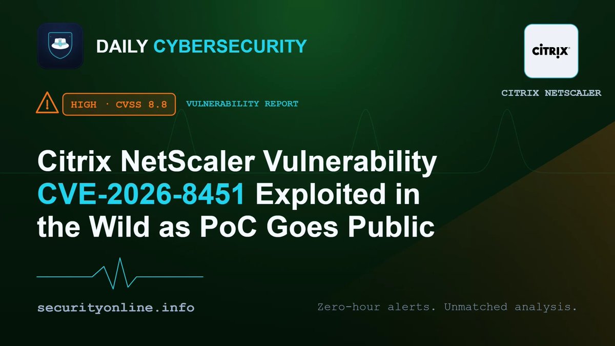 HunterMapping's tweet photo. 🚨Alert🚨 CVE-2026-8451 : Citrix NetScaler Vulnerability: Insufficient Input Validation Leading to Memory Overread.
📊 100.9K Services are found on the https://t.co/g3tSyh13yE yearly.
🧐Detail
:https://t.co/8gVklcctcP
🔗Hunter
Link:https://t.co/mGAETVQNYg
HUNTER : https://t.co/yFFcJwdIUc="NetScaler ADC"||https://t.co/yFFcJwdIUc="NetScaler Gateway"
📰Refer:https://t.co/MqXYt1aXpQ
https://t.co/SOiq6a6o0f
https://t.co/qk9Ca3Hv9n
#hunterhow #infosec #infosecurity #OSINT #Vulnerability