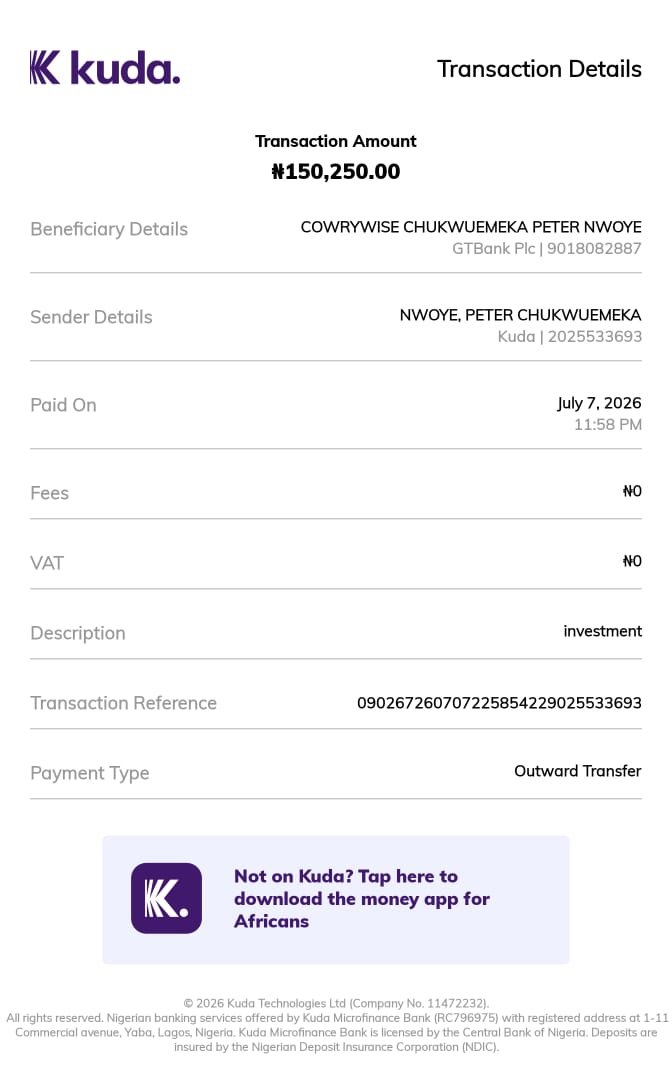 DENODETECH's tweet photo. @instablog9ja @gtbank_help @gtbank  and @cowrywise  why this transaction yet to reflect on my wallet ? https://t.co/GvTln5zG5s