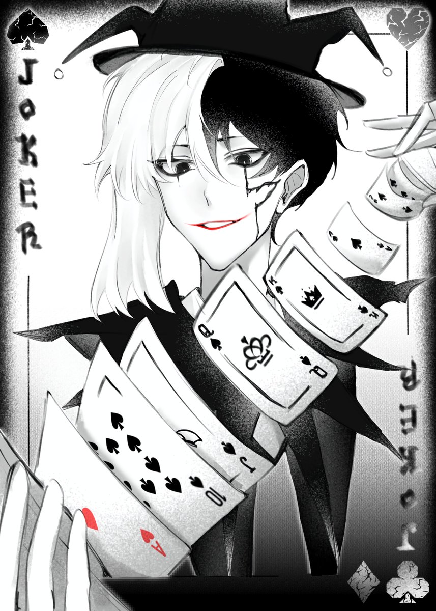 Nnight_1third's tweet photo. ผมมาลงช้าแต่ขอบคุณที่ทำให้มีโอกาสได้วาดครับ 😭 
เก็น Black joker !

#dcst https://t.co/k3Rz34wpv8