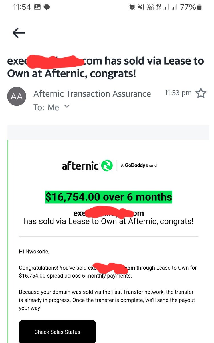 yusshdom's tweet photo. Thanks to @afternic for this sake. Randomly invested 25 usd on Aug 23, 2024 and here we are today. https://t.co/uiFGKejBOZ