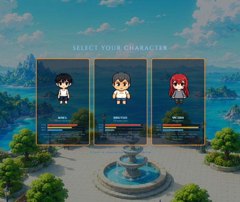 enterHavens's tweet photo. Characters.⚔️

Pick your main and make it count, every character keeps its own save so there's no backing out once you commit. 

Kael | Swordsman. Melee bruiser, gets right in your face and doesn't leave.

Veira | Hunter. Bow user, deletes things from range before they ever reach her.

Brutus | Champion. The shield. Walks in first, soaks everything and refuses to fall.

Each one plays completely different and a 2nd class is coming for all of them later. 👀

Choose your fighter!
