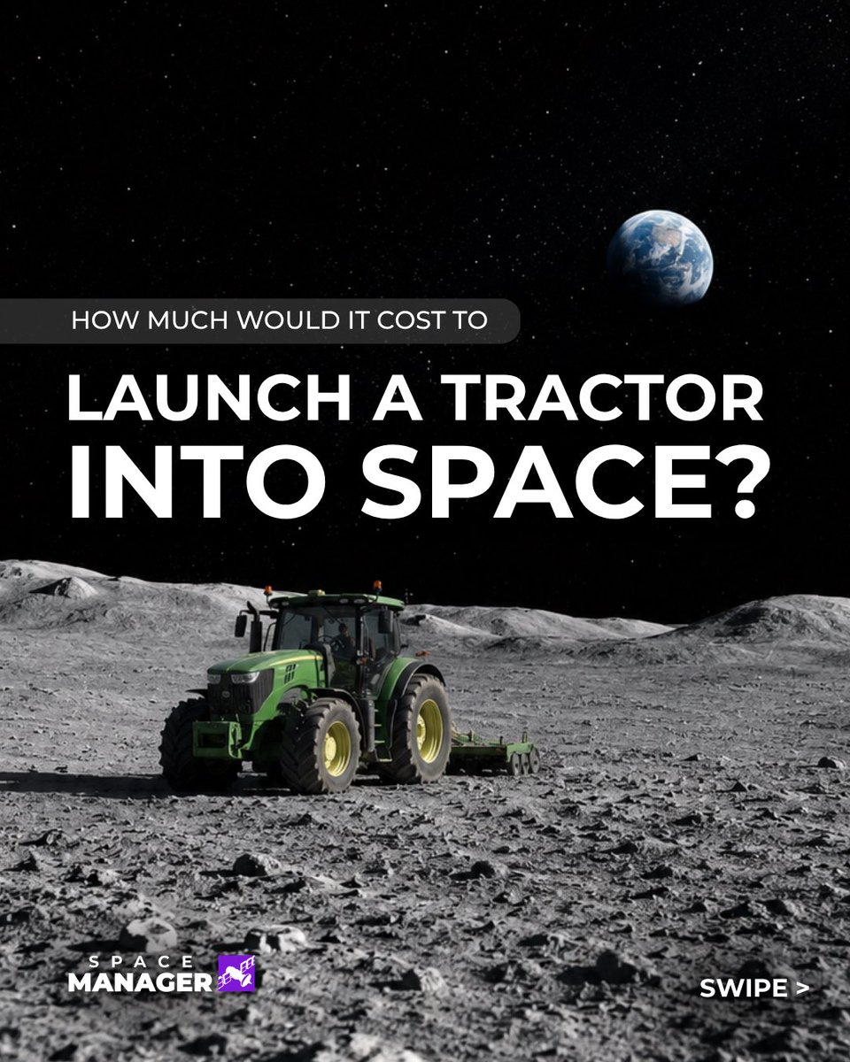 ManagerbyTrophy's tweet photo. One tractor. One destination: space. 🚜

Launch costs have dropped from hundreds of millions to a fraction of what they once were, opening the door to a new era of space exploration.

How far do you think we'll go next?  
#SpaceManager #SpaceExploration #Space #Steam https://t.co/zII8XMKbwa