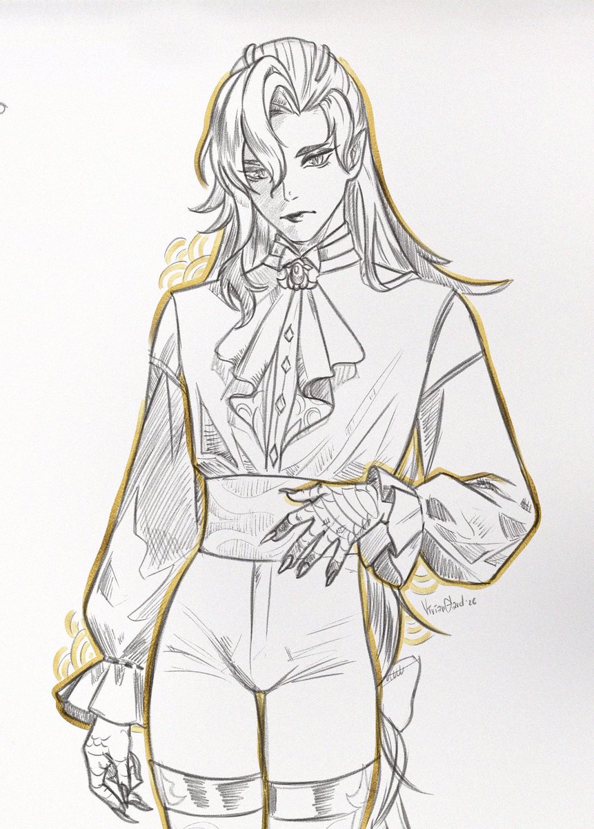 VivianGardilon's tweet photo. Another sketch with #Neuvillette https://t.co/rHBVEYeuKM