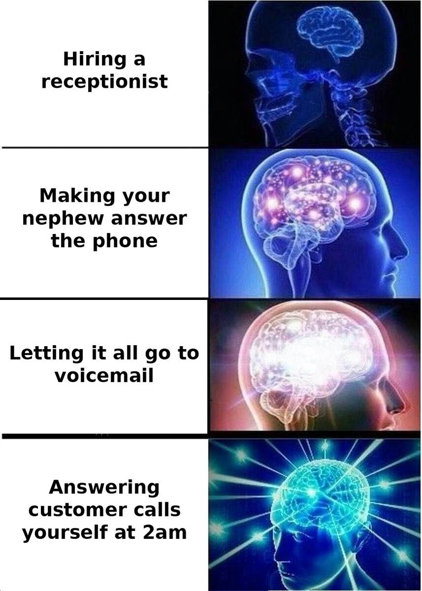 deniel120's tweet photo. Peak enlightenment: answering customer calls yourself at 2am. https://t.co/ODvZCpIxlZ https://t.co/s6b3cYL4gY