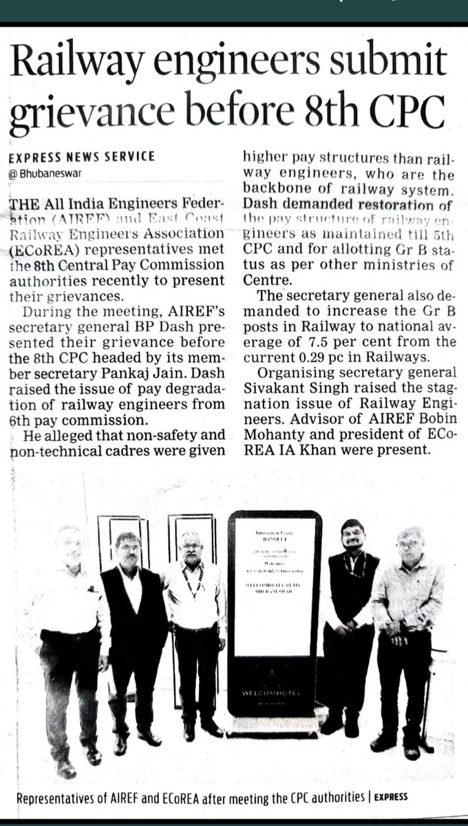my_airef's tweet photo. News on meeting with @8thpaycommision at Bhubaneswar. @RailMinIndia @BMSkendra @brmsunion @nfirindia @airfindia https://t.co/JJj9F2mkKH