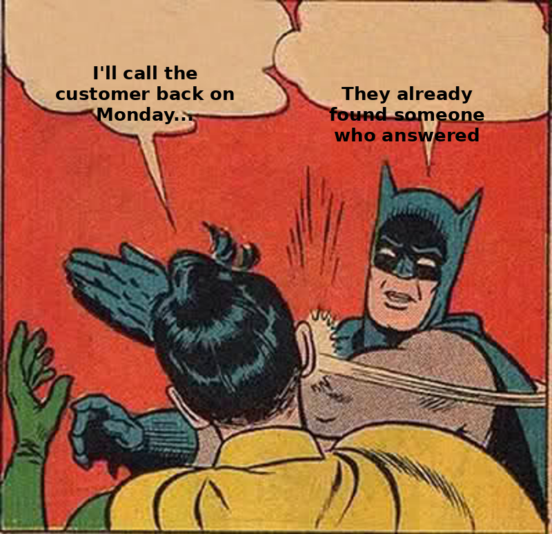 deniel120's tweet photo. "I'll call them back Monday." They already found someone who answered. https://t.co/ODvZCpIxlZ https://t.co/INefocq0hv