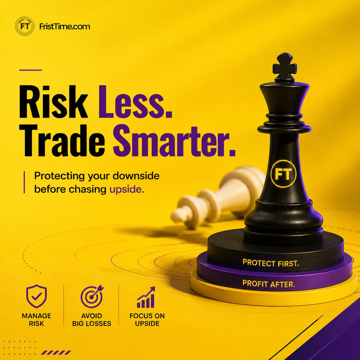 FTimecrypto's tweet photo. Risk management isn't the part of trading most people get excited about, but at Frist Time, it's one of the things we take seriously.

It's easy to overlook when trades are going well, but it's often the reason you're able to come back and trade another day when they don't.

The real test is having a plan that protects you when the market doesn't go your way and that's why risk management always matters.

Protecting your capital may not be the most exciting part of trading, but it's one of the most important.