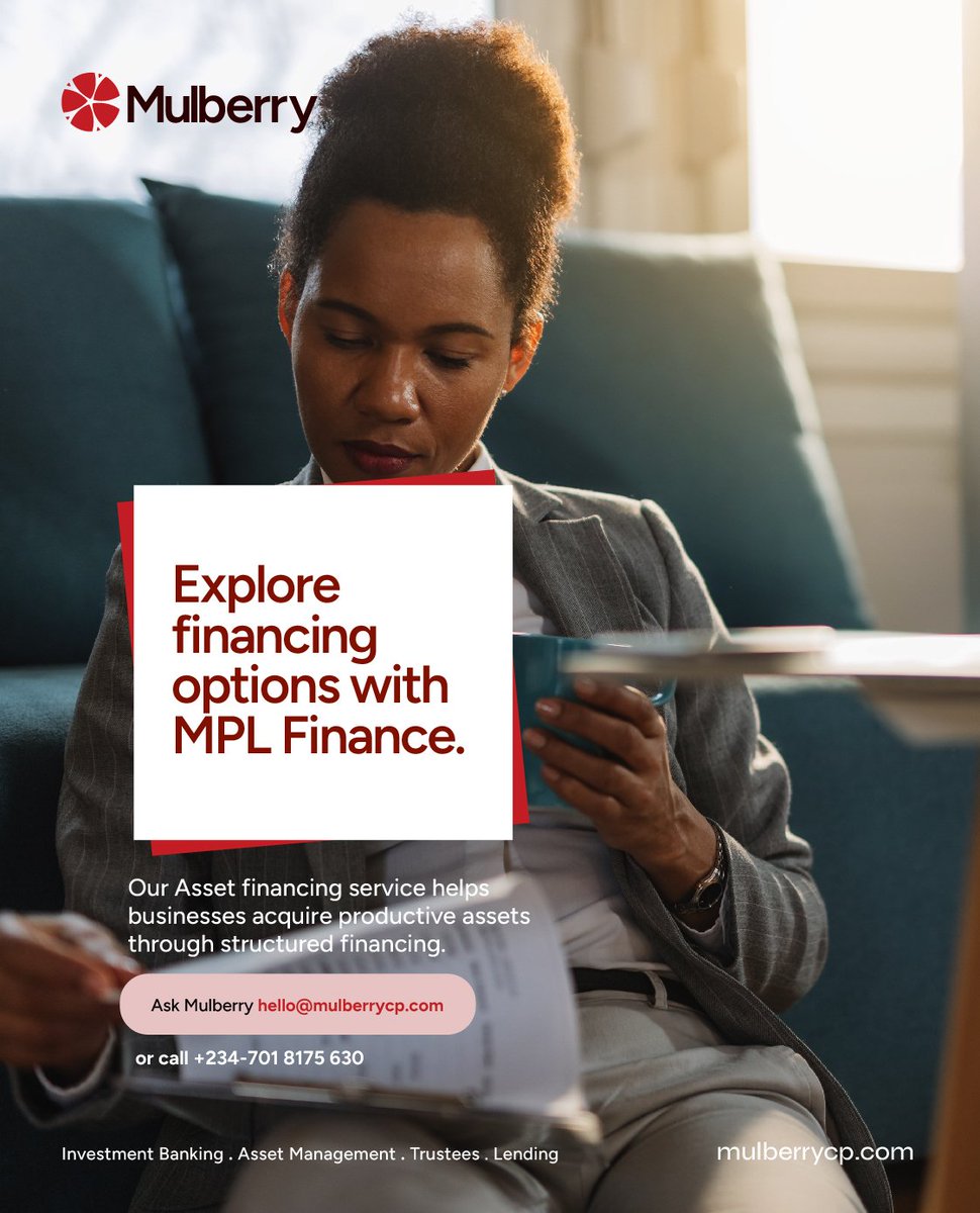 Mulberrycp's tweet photo. The right assets can unlock the next stage of growth. Explore financing options with MPL Finance.

#MulberryPartners #MPLFinance #BusinessFinance #AssetFinance #BusinessGrowth https://t.co/xuAQHftNK5
