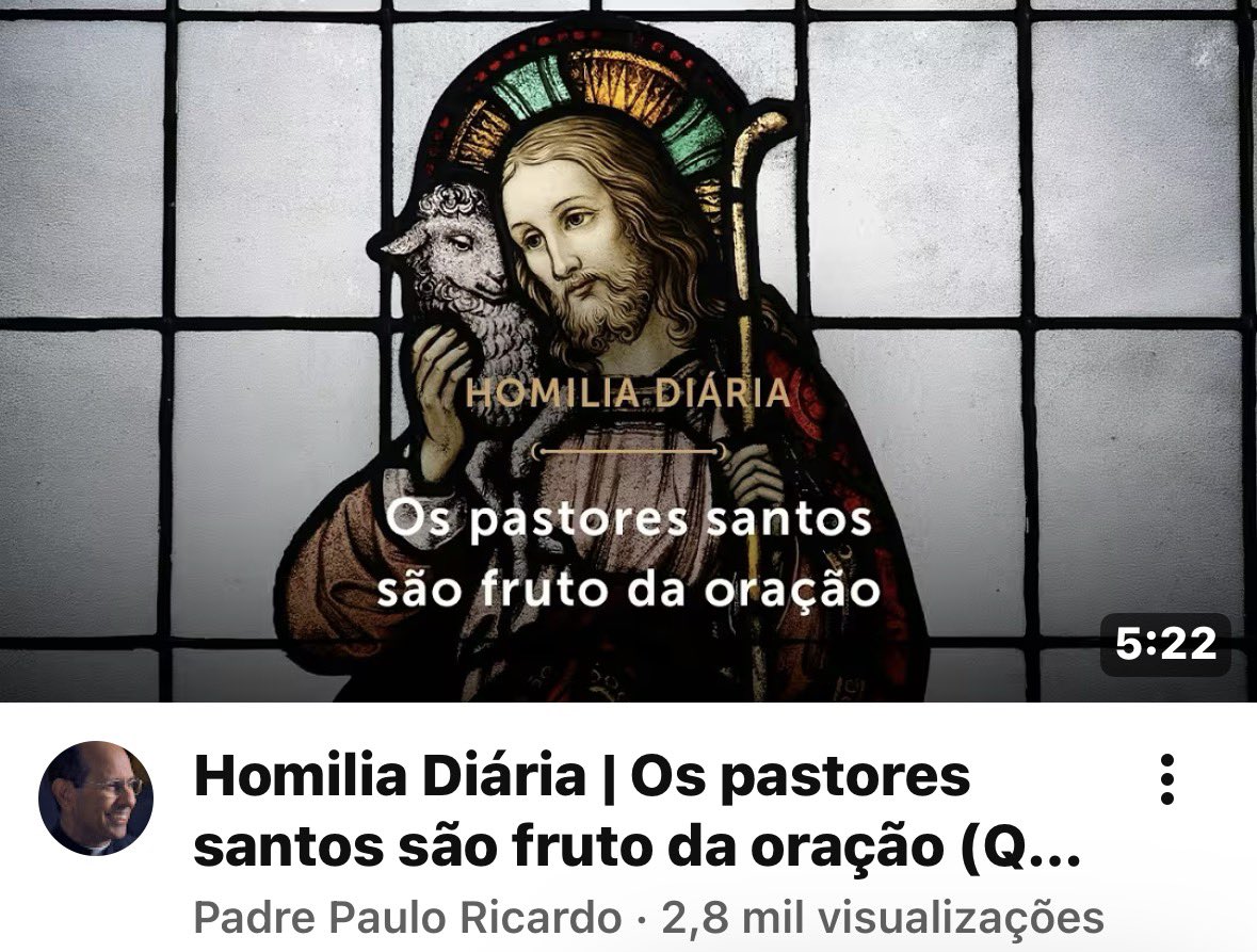 cmtemaster's tweet photo. Homilia Diária | Os pastores santos são fruto da oração (Quarta-feira da... https://t.co/2QLRtP6zp6 via @YouTube https://t.co/hdGYKUmcq3