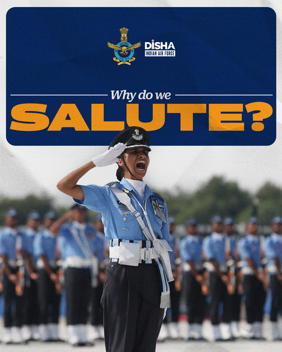 CareerinIAF's tweet photo. A gesture that has crossed centuries, armies, and continents, yet continues to stand for the same values.

Respect. Discipline. Identity.
@IAF_MCC @CAC_CPRO @hqwaciaf @EAC_IAF @SWAC_IAF @MC_IAF @tracomiaf
#IndianAirForce #MilitaryTradition #DISHA https://t.co/UVieYHIKYU