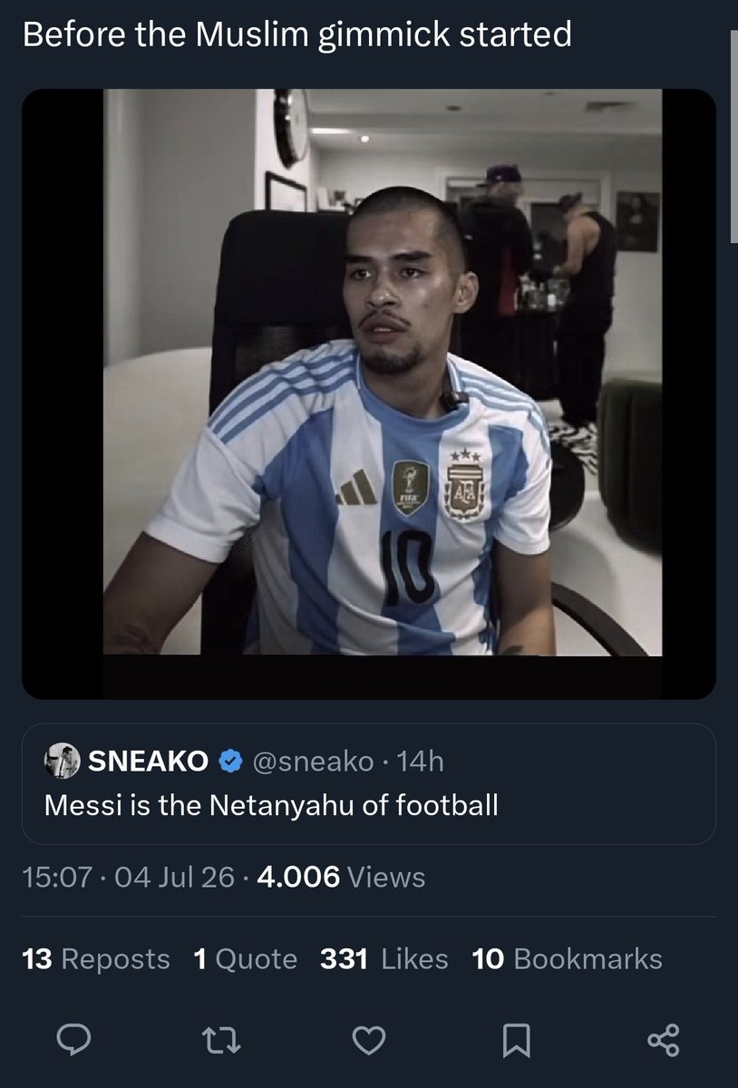SerbianInat's tweet photo. The only one following the latest trend here is sneako the grifting clown! https://t.co/yA2e5flw2B