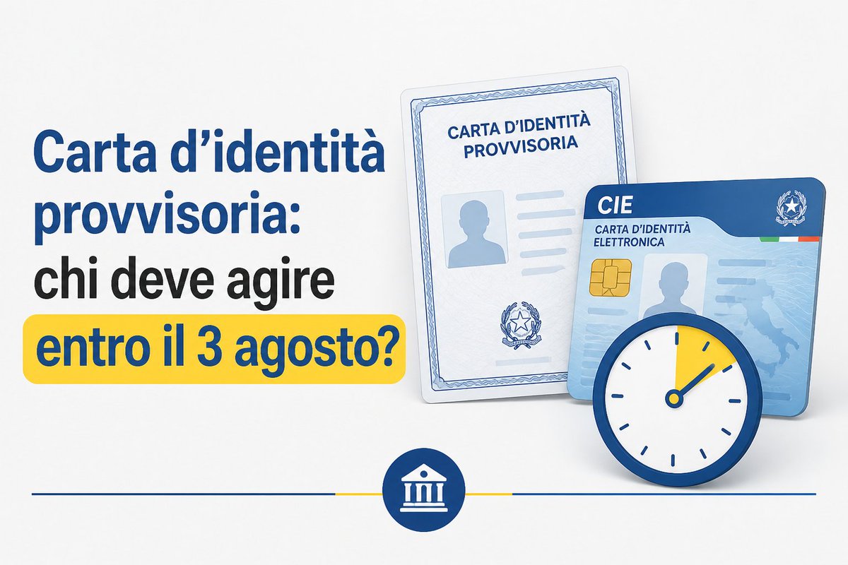 businessonlinei's tweet photo. Dal 3 agosto la carta d’identità cartacea non sarà più valida per l’espatrio. Scopri chi deve richiedere la carta provvisoria, per quanto dura, come funziona e i rischi da conoscere prima di partire. Agisci in tempo! #documenti #viaggi
https://t.co/c56q3K8kOL https://t.co/F1VYSNIUR7