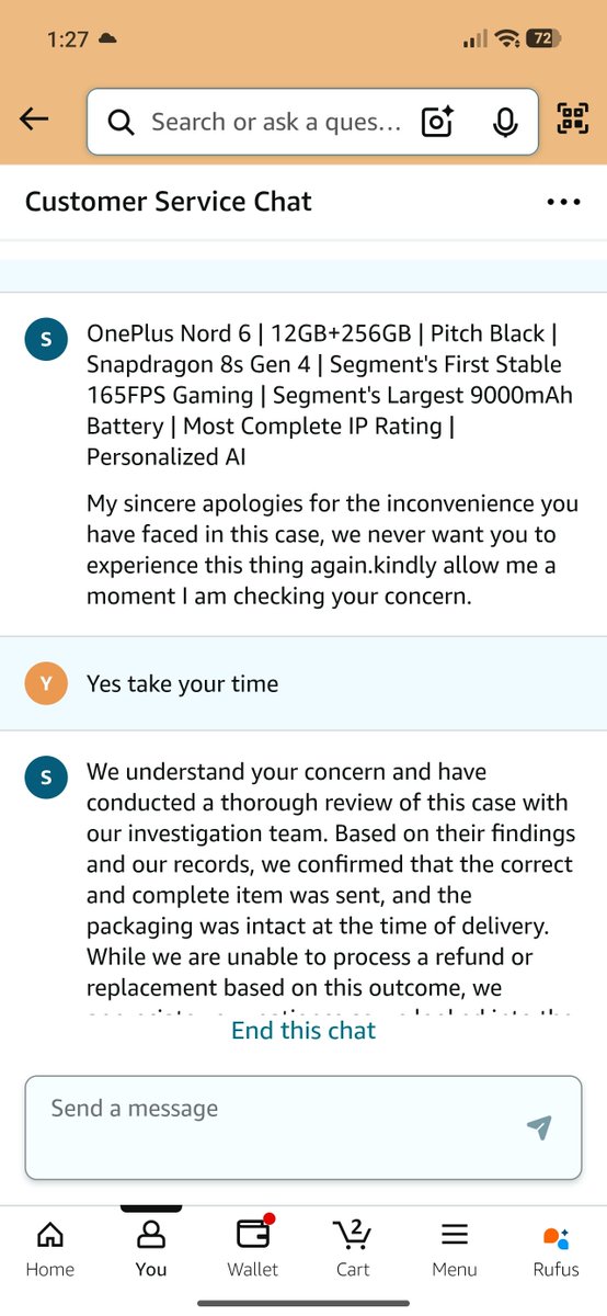 saurabhh__'s tweet photo. @amazonIN  Extremely disappointed. Despite submitting my order details, photos and an unboxing video proving I received a different model than ordered your team closed the case citing Open Box DeliveryI have now escalated this to the National Consumer Helpline Docket No. 9672247 https://t.co/66aFNKxdXX