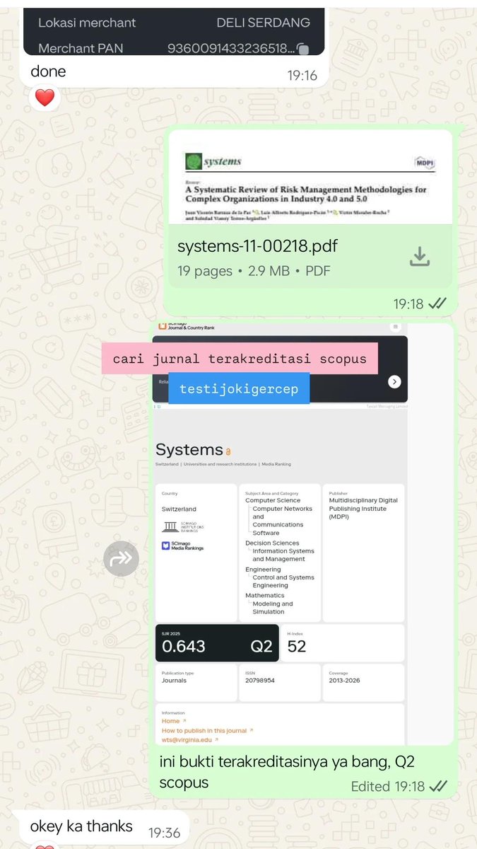 menghantaam's tweet photo. 112. ppt filsafat hukum ✅
113. makalah sistem informasi akuntansi + turnitin 22% ✅
114. cari jurnal inter terakreditasi tentang manajemen resiko✅
#zonauang  #zonajajan https://t.co/E2r6p2LWoz