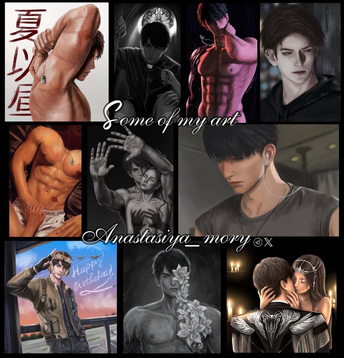Anastasiya_Mory's tweet photo. Hello there. 🖤I’m Anastasia, but you can call me Anna. I’m a digital artist. 

I'm obsessed with Caleb... 🍎 He is my main muse, and most of my art here is dedicated to him. However, you’ll also find glimpses of other worlds that inspire me.

This is a space where I share the emotions that overflow when I dive into the depths of my escapism. If my art resonates with you, I’d be so happy to have you stay and join me on this journey. 
Welcome to my safe haven!

You can see more of my work in my Highlights or via the portfolio link that I’ll add to my bio soon.

https://t.co/ODML1jaOTU
https://t.co/r9RlxK4pb7

#LoveAndDeepspace #Caleb #恋与深空 #マヒル #art