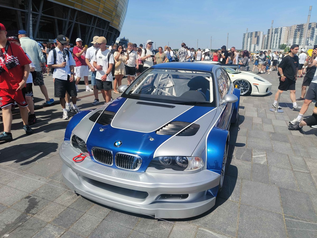 Clxbsport's tweet photo. you see @EA this is how much of a cultural impact NFS has. you got people travelling countries to see ONE car on a display. and BMW's still milking it to this day, they even had the M3 GTR at Ultrace recently https://t.co/Z43Ddrng4H