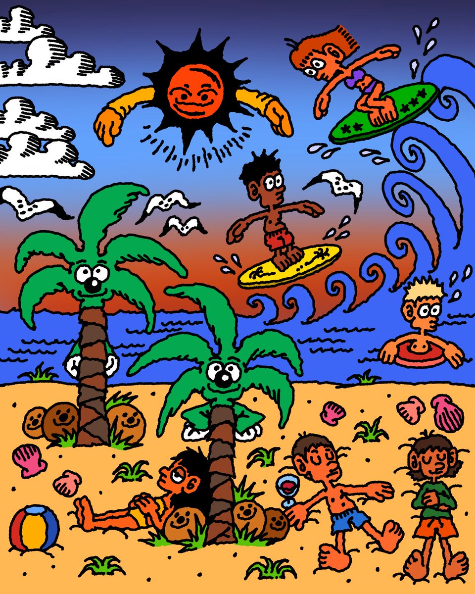 heyluckylim's tweet photo. summer drawing 🏄🏄‍♀️🏄‍♂️ https://t.co/aKRIV4ZwOP