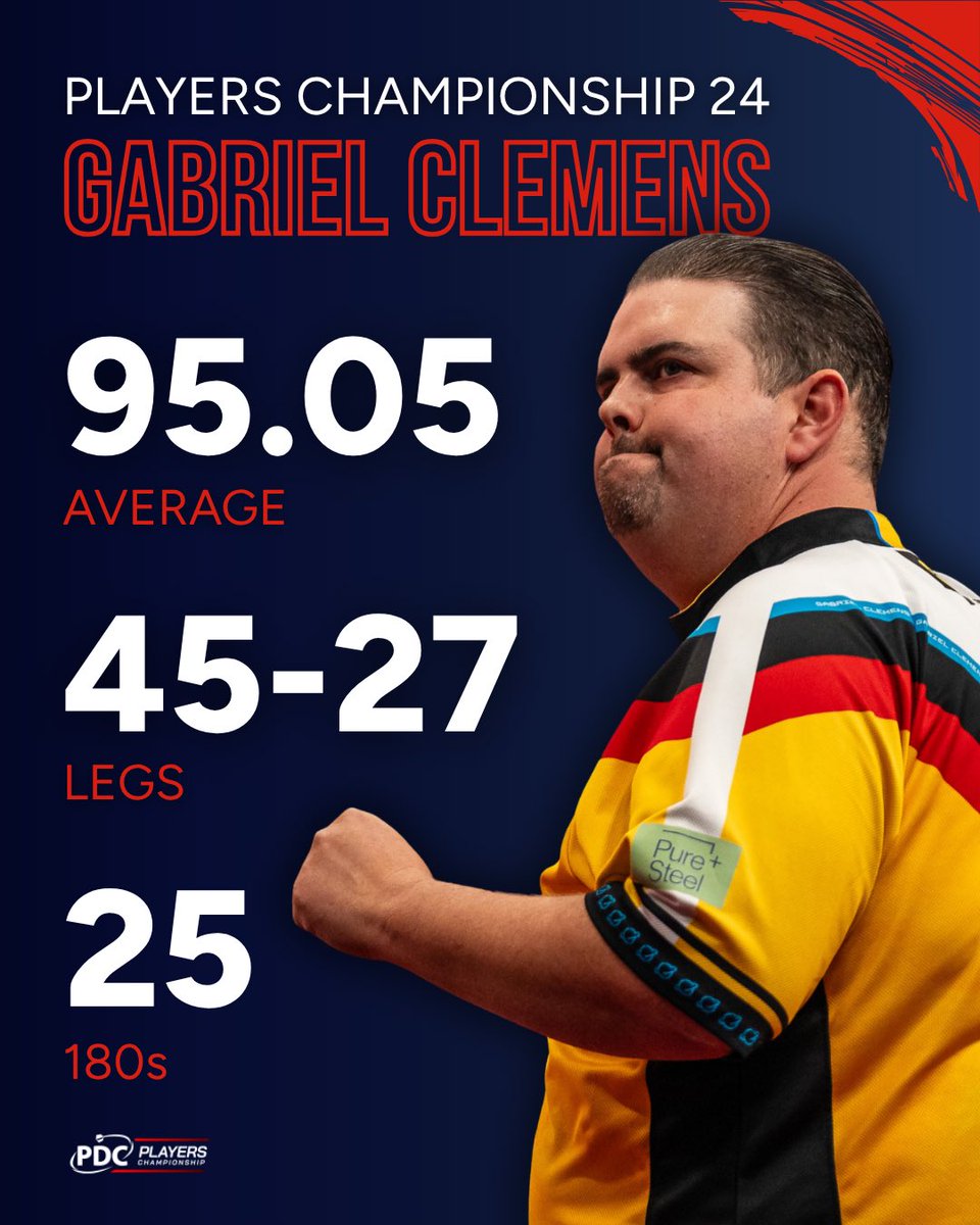 PDCEurope's tweet photo. A fay for the books for Gabriel Clemens! 🎯🇩🇪
The German Giant wins his first ever PDC ranking title! 🏆 https://t.co/ISs3B54M4q