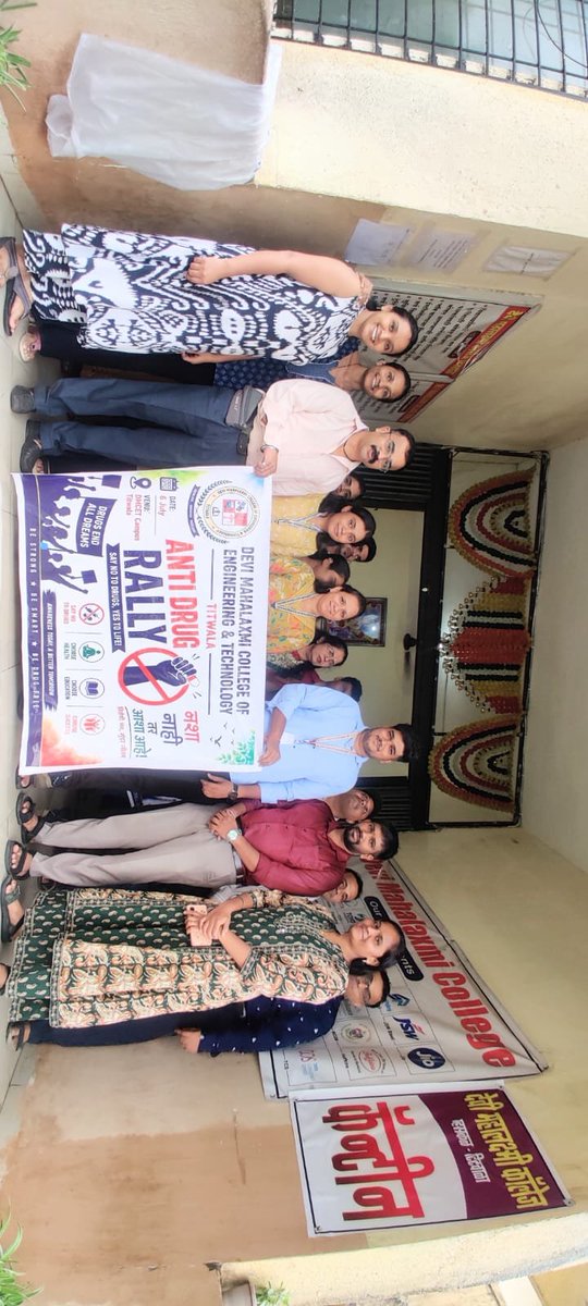 DMCETTitwala's tweet photo. On 7th July, our college organized a Tree Plantation Drive, an Anti-Drugs Awareness Rally, and the inauguration of the Nirbhaya Box.
We were honored by the presence of Chairperson Dr. Rajshree Asre, Director Dr. Madhukar Asre, and Principal Dr. Viddutlata Mohite. https://t.co/aQYfZSCyk6