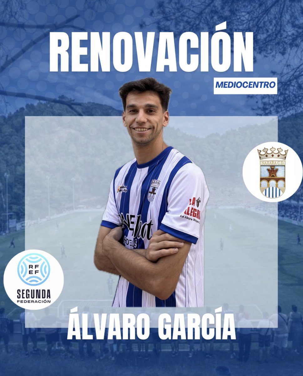 Naxaracd's tweet photo. ✅ RENOVADO

Nuestro pulmón en el centro del campo, Álvaro García, seguirá defendiendo nuestros colores una temporada más.🤍💙

El mediocentro de Fuenmayor, fue uno de los jugadores con más minutos de toda la plantilla la pasada temporada.💪🏽

#LaSaleraGanaContigo🤍💙 https://t.co/HlvIKSOL0O