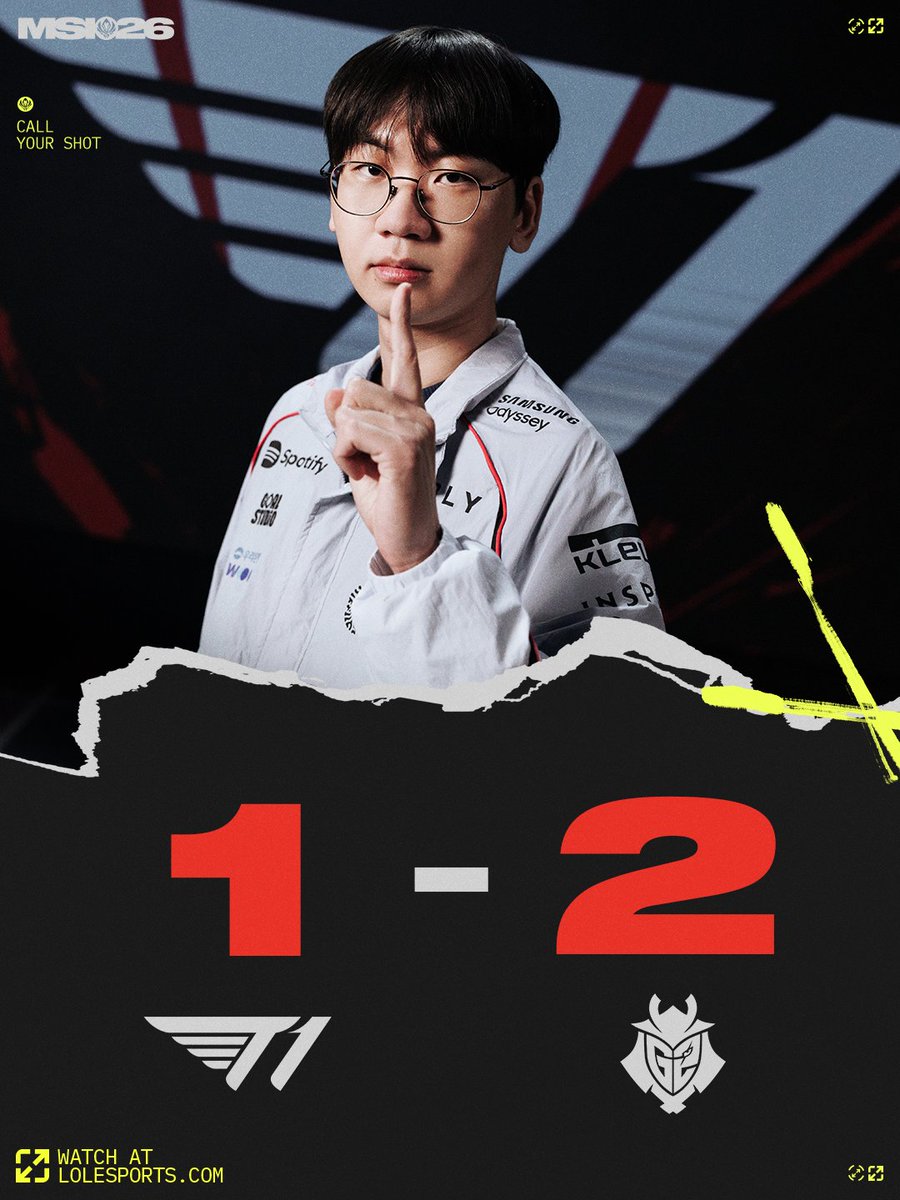 【ラスト1点】LOL2026 サインポスター YOU CAN NEVER COUNT THEM OUT: @T1LoL answer back in game 3! #MSI2026