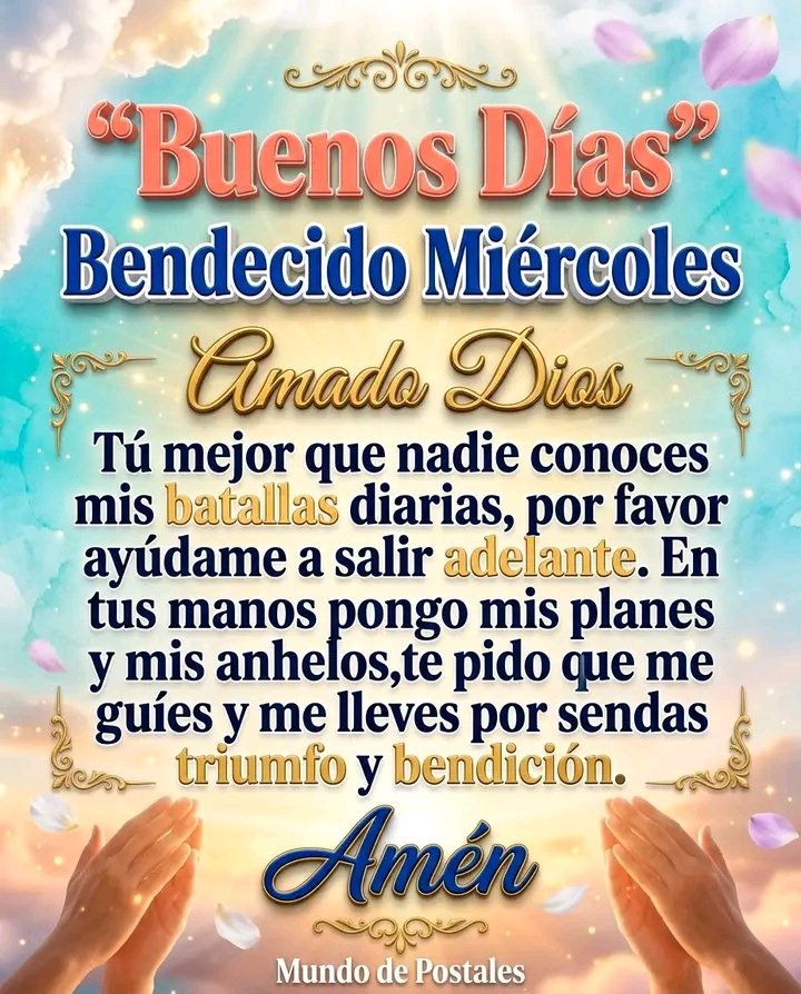 RacingHorseFree's tweet photo. 🌞 ¡Buenos días! Feliz miércoles, ☕✨

Que Dios bendiga cada paso que des, llene tu vida de salud, paz, alegría y muchas oportunidades. ¡Haz que este miércoles valga la pena! 🌿☀️

¡Feliz y bendecido miércoles para todos! 🤗💙 https://t.co/MuTrolfuWo