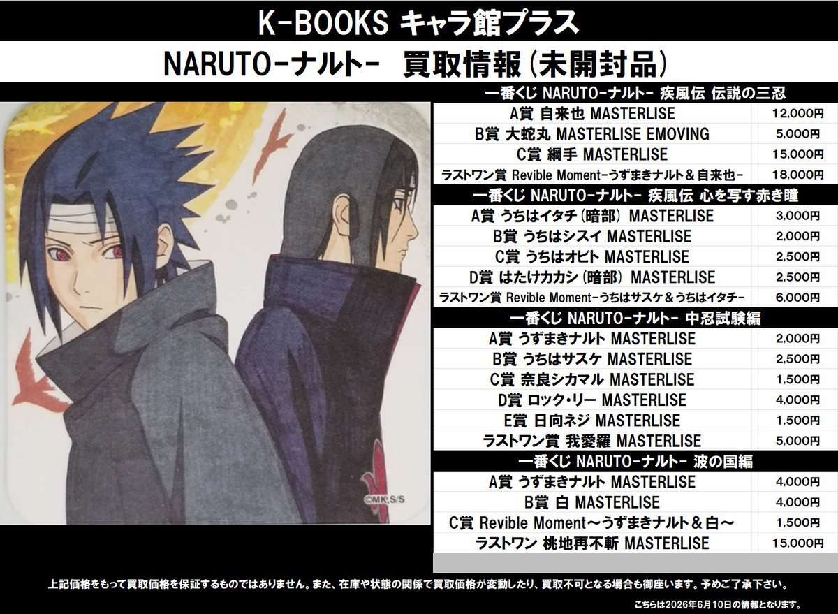 買取情報】 NARUTO 一番くじ フィギュア(未開封品) ☆一番くじ NARUTO