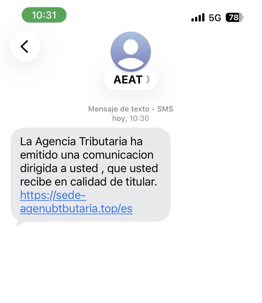 CrisSebastian's tweet photo. @policia phishing AEAT vía SMS https://t.co/otRX8JMR79