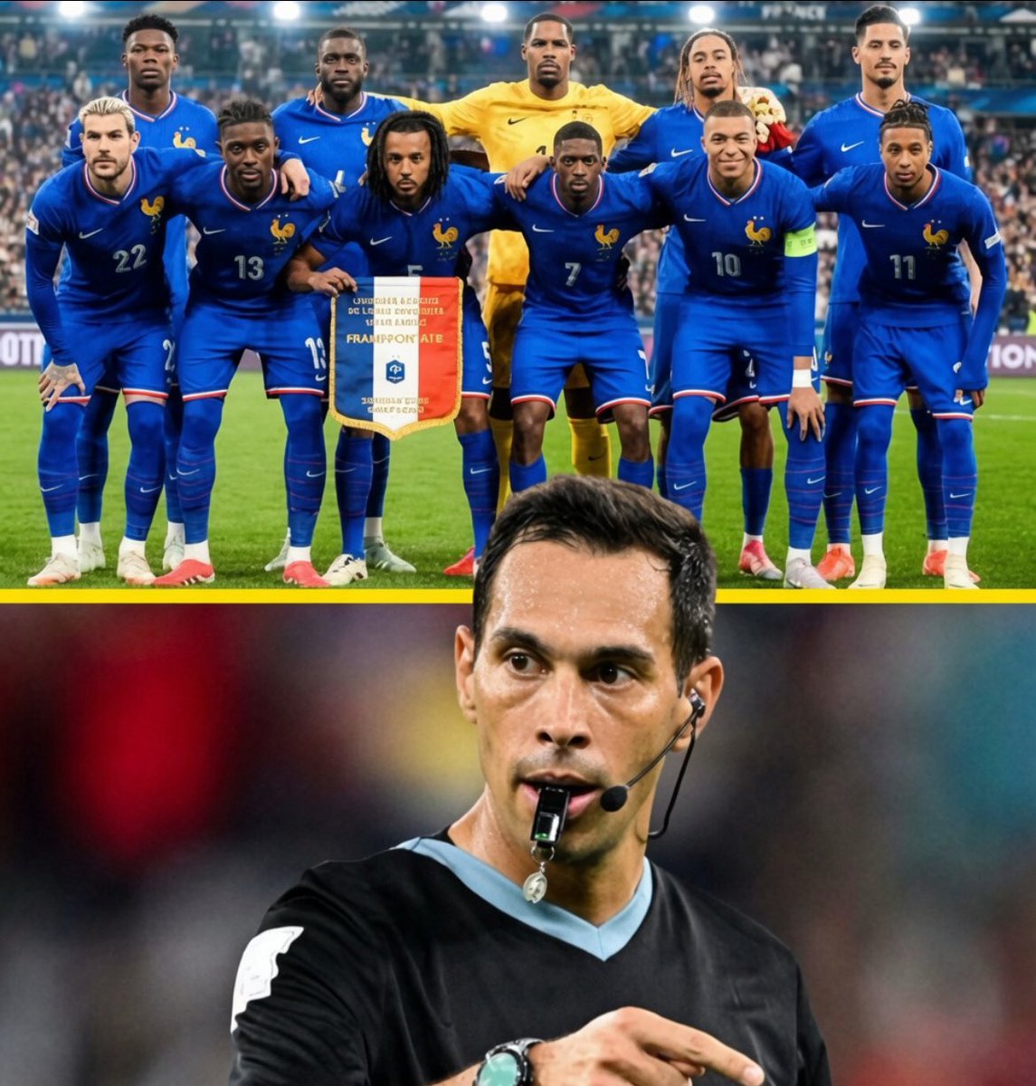 utdshows's tweet photo. 🚨🎙️ Patrice Evra on the referee appointments for France vs. Morocco:

🗣️ “There will be FIVE Argentine referees officiating France vs. Morocco. 😱

🇦🇷 Facundo Tello: Referee
🇦🇷 Juan Pablo Belatti: Assistant Referee
🇦🇷 Gabriel Chade: Assistant Referee
🇦🇷 Darío Herrera: Fourth Official
🇦🇷 Cristian Navarro: Reserve Assistant Referee

Are we surprised? No.

These guys are going to make sure France lose, or they’ll find excuses to give red cards to some of their best players so that, if France reach the semi-finals and the final, they’ll be at a major disadvantage. As long as these guys aren’t involved in any of Messi’s upcoming games, we’re good.”